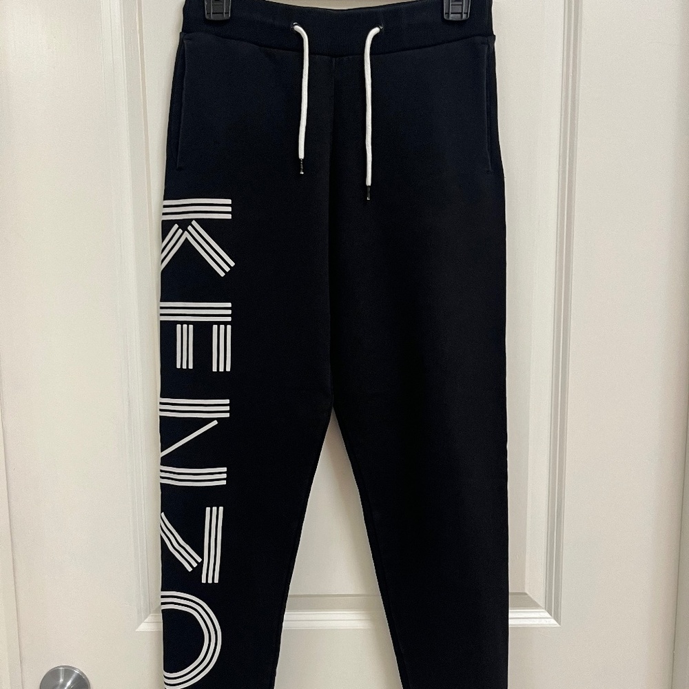 Kenzo Paris Logo Sweatpants Black/White – Size XS